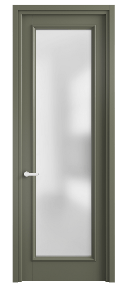 Межкомнатная дверь Шарм 6702 Матовый оливковый тёмный Сатинированное стекло Цена 93899 ₽ | Volhovec