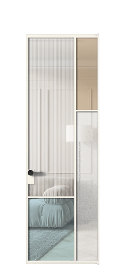 Межкомнатная дверь Мозаик АЛПЛ041.12 Алюминий пудровый белый Комбинация стекол Группы 1 и Группы 3 Цена 171870 ₽ | Volhovec