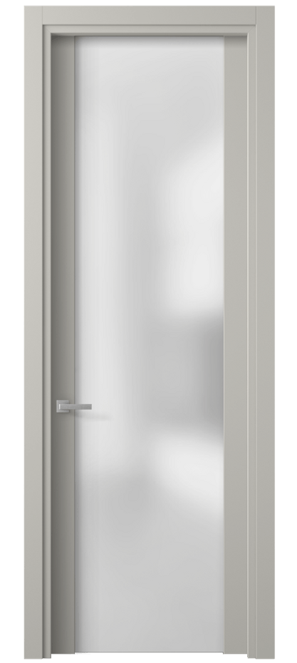 Межкомнатная дверь Планум 4114 Матовый тёплый серый Сатинированное стекло Цена 65230 ₽ | Volhovec