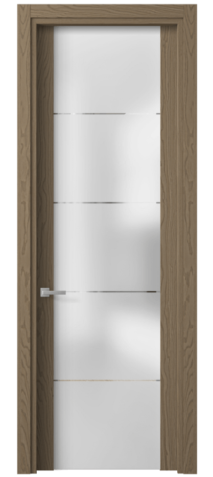 Межкомнатная дверь Планум 4114 Дуб дымный Сатинированное стекло с гравировкой «КВАДРО», триплекс Цена 69399 ₽ | Volhovec