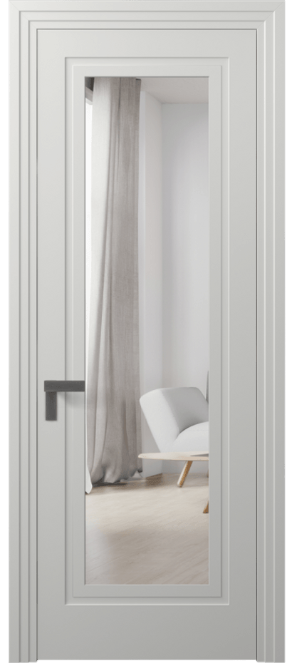 Межкомнатная дверь Рокка 8303 Матовый светло-серый Двустороннее зеркало, триплекс Цена 82899 ₽ | Volhovec