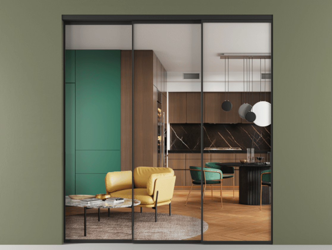 Перегородка Formato внутри проёма телескопик синхро 2 АЛПР 040.01 Алюминий Черный Прозрачное стекло "Crystal Vision", калёное, 6 мм. Скрытый короб ЧЕР Цена 359500 ₽ 1. Полотно 3 шт. (800/2100 мм)
2. Комплект установки раздвижной системы
3. Базовый комплект фурнитуры
4. Комплект фурнитуры телескопик синхро-2
5.Ручка RONDO
. Фабрика дверей Волховец 8 (800) 551 43 19 Перегородка Formato внутри проёма телескопик синхро 2 АЛПР 040.01 Алюминий Черный Прозрачное стекло "Crystal Vision", калёное, 6 мм Цена 359500 ₽ | Volhovec