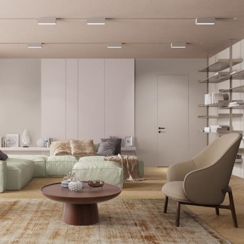 Гостиная в мягких тонах