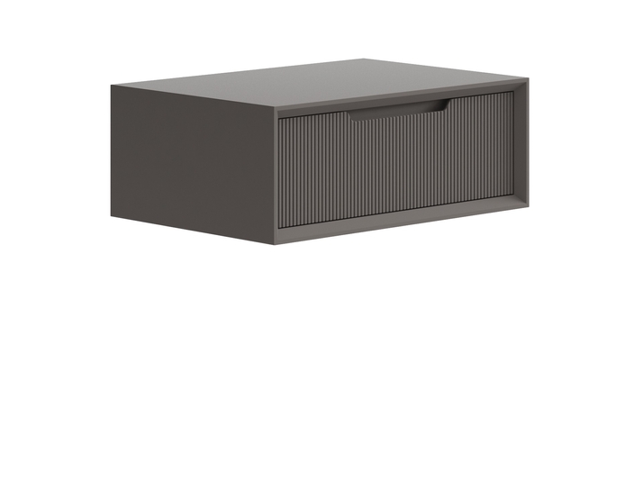 Мебель Тумба подвесная прикроватная Вельвет 1 ящик. Цвет Матовый антрацит. Материал Гладкая эмаль. Коллекция Тумба подвесная прикроватная Вельвет 1 ящик. Картинка.