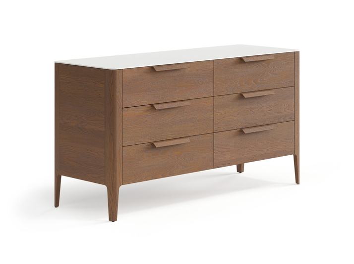 Мебель Комод Пьега 6 ящиков. Цвет Дуб каштановый матовый. Материал Массив дуба матовый. Коллекция Комод Пьега 6 ящиков. Картинка.