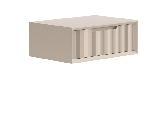 Мебель Тумба подвесная прикроватная Вельвет 1 ящик. Цвет Матовый бисквитный. Материал Гладкая эмаль. Коллекция Тумба подвесная прикроватная Вельвет 1 ящик. Картинка.