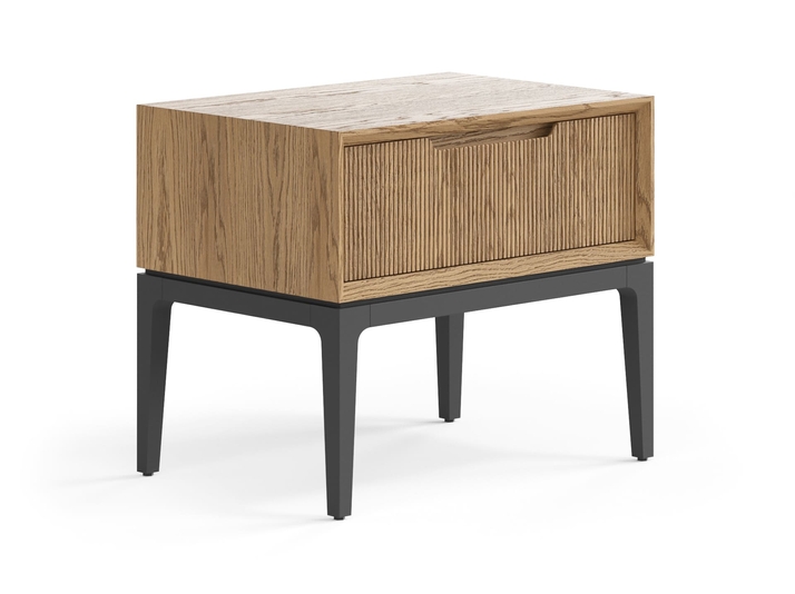 Мебель Тумба прикроватная Вельвет 1 ящик. Цвет Дуб мускатный матовый. Материал Массив дуба матовый. Коллекция Тумба прикроватная Вельвет 1 ящик. Картинка.