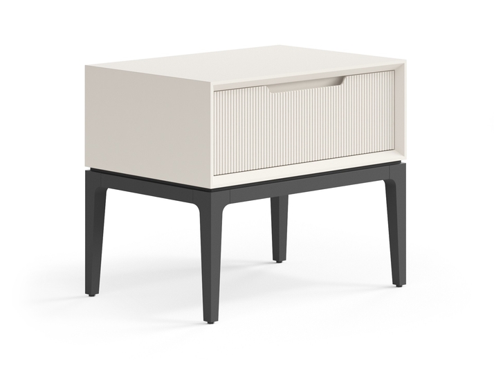 Мебель Тумба прикроватная Вельвет 1 ящик. Цвет Матовый облачно-серый. Материал Гладкая эмаль. Коллекция Тумба прикроватная Вельвет 1 ящик. Картинка.