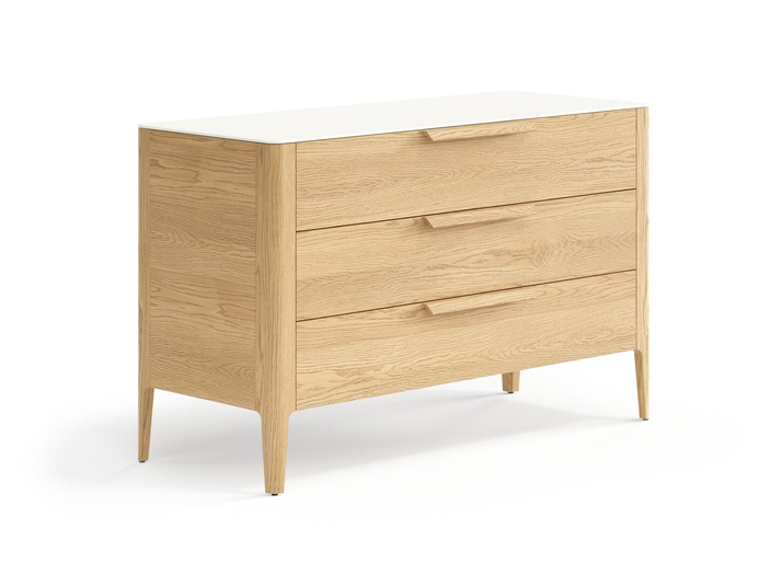 Мебель Комод Пьега 3 ящика. Цвет Дуб соломенный матовый. Материал Массив дуба матовый. Коллекция Комод Пьега 3 ящика. Картинка.