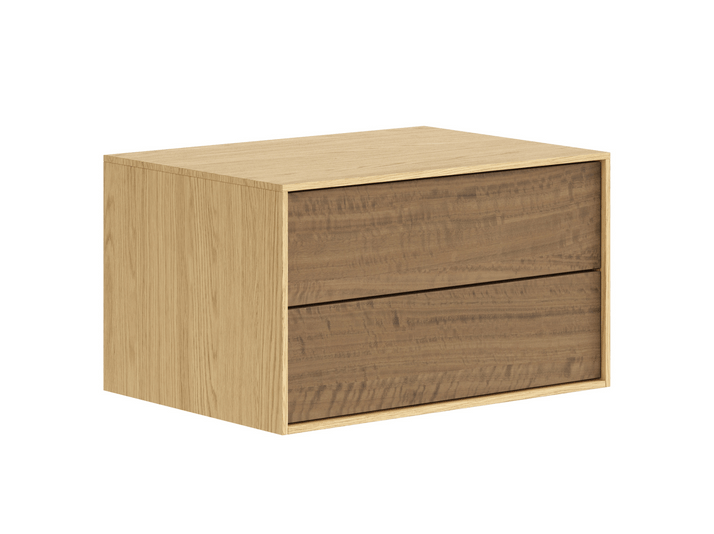 Мебель Тумба подвесная прикроватная Модуле 2 ящика. Цвет Ванильный дуб. Материал Ламинатин. Коллекция Тумба подвесная прикроватная Модуле 2 ящика. Картинка.