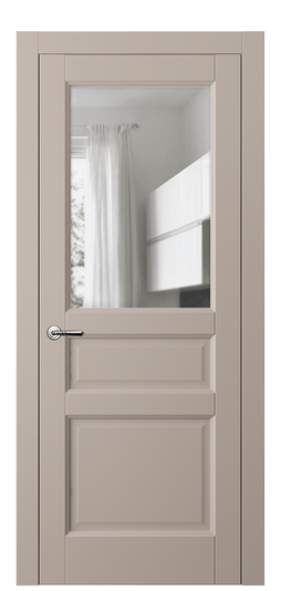 Дверь межкомнатная 1432 ПЭСК ПРОЗ. Цвет ПЭТ серо-коричневый . Материал ПЭТ. Коллекция Galant. Картинка.