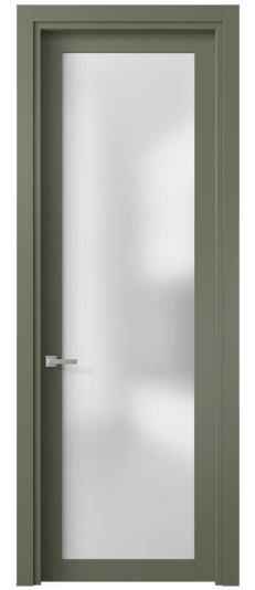 Дверь межкомнатная 2102 МОТ. Цвет Матовый оливковый тёмный. Материал Гладкая эмаль. Коллекция Planum. Картинка.