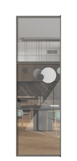 Дверь межкомнатная АЛПЛ040.03 АКЛС Алюминий классический серый Stopsol Clear прозрачное. Цвет Алюминий классический серый. Материал Алюминий в эмали. Коллекция Формато. Картинка.