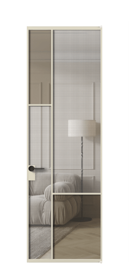 Межкомнатная дверь АЛПЛ041.13 АБСР MS+Бронза триплекс. Цвет Алюминий бежево-серый. Материал Алюминий в эмали. Коллекция Mosaic. Фото. Дверь межкомнатная АЛПЛ041.13 АБСР MS+Бронза триплекс. Цвет Алюминий бежево-серый. Материал Алюминий в эмали. Коллекция Mosaic. Картинка.