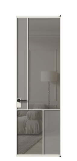 Межкомнатная дверь АЛПЛ041.20 АСР Серый сатин матовое + Серый прозрачное. Цвет Алюминий серый. Материал Алюминий в эмали. Коллекция Mosaic. Фото. Дверь межкомнатная АЛПЛ041.20 АСР Серый сатин матовое + Серый прозрачное. Цвет Алюминий серый. Материал Алюминий в эмали. Коллекция Mosaic. Картинка.