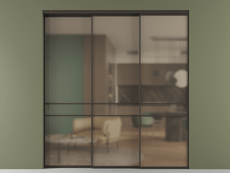 Перегородка Формато внутри проёма 3 створки с синхронным механизмом