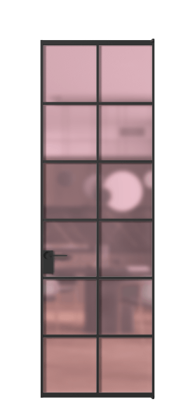 Дверь межкомнатная АЛПЛ040.05 САТ РОЗ ЧЕР. Цвет Алюминий Черный. Материал Алюминий. Коллекция Формато. Картинка.