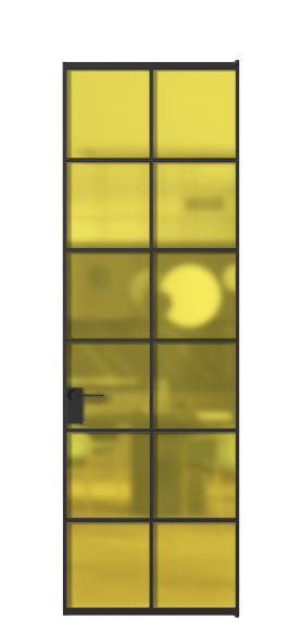 Дверь межкомнатная АЛПЛ040.05 САТ ЖЕЛ ЧЕР. Цвет Алюминий Черный. Материал Алюминий. Коллекция Формато. Картинка.